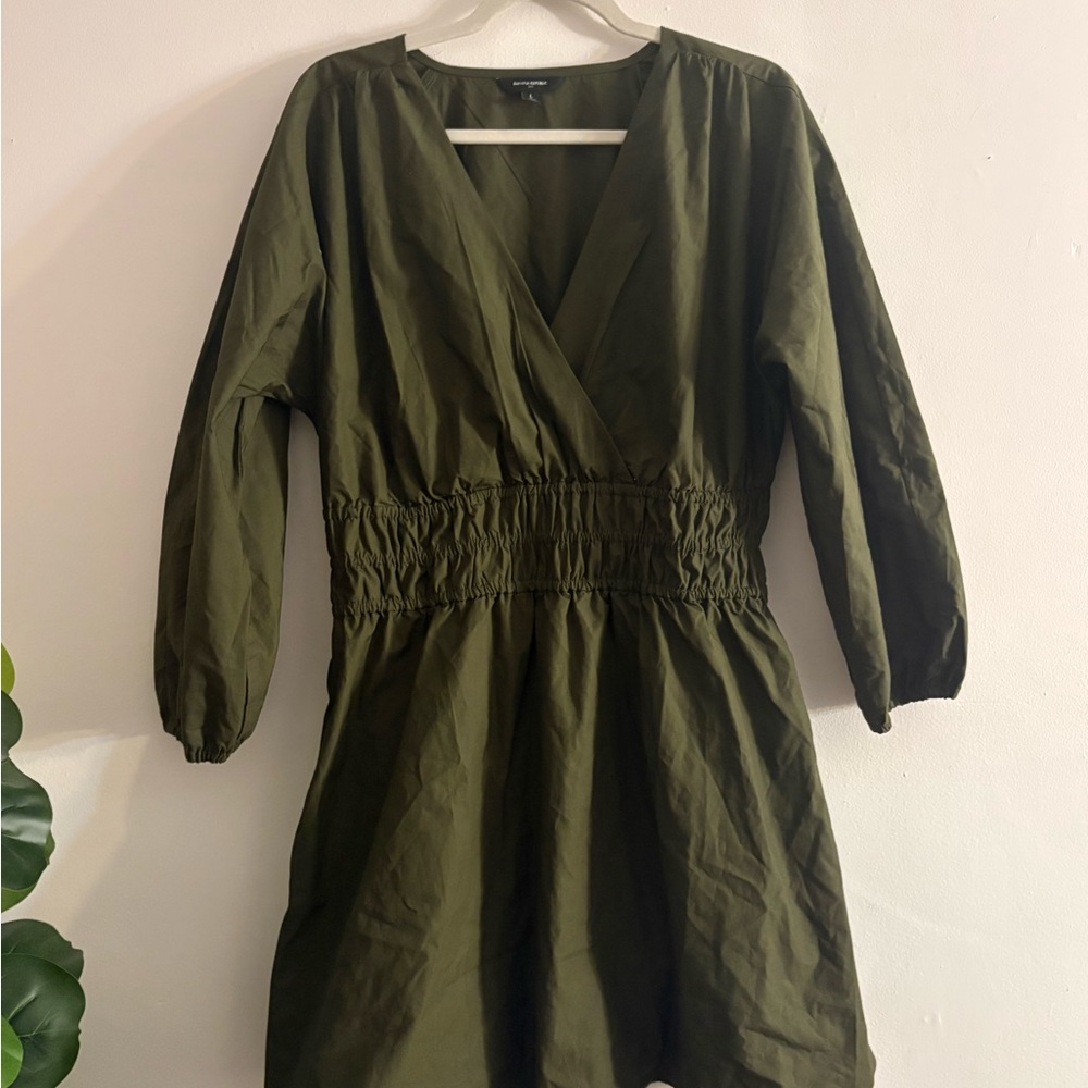 Banana Republic Olive Long Sleeve Dress